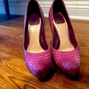 Dior Purple Python Embossed Miss Dior Pumps